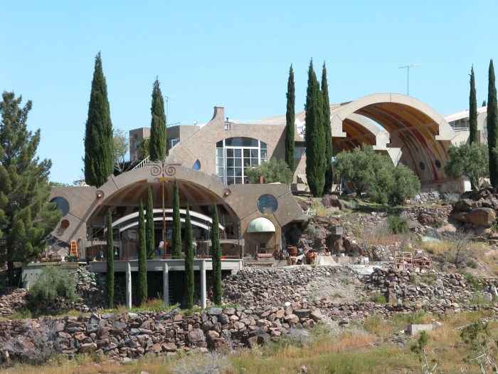 Arcosanti curves lives dream vaults daylight architecture man az